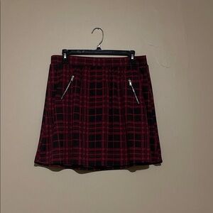 Joe B Black and Red Checkered A-Line Skirt
